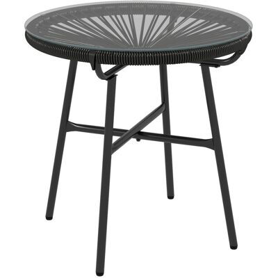 Outsunny Ratten Beistelltisch, Runder Bistrotisch Gartentisch, für Terrasse Outsunny Ratten Beistelltisch, Runder Bistrotisch Gartentisch, für Terrasse
