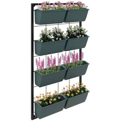 Outsunny Blumenständer, Pflanzenständer mit 8 Töpfen, Pflanzenregal für Garten Outsunny Blumenständer, Pflanzenständer mit 8 Töpfen, Pflanzenregal für Garten