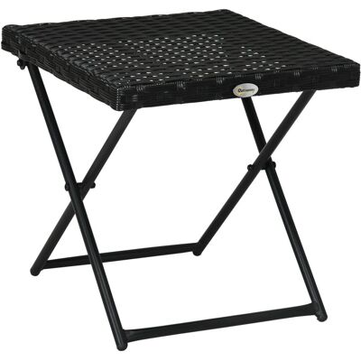 Outsunny Gartentisch Beistelltisch klappbar Polyrattan Gartenmöbel Terrasse Schwarz Outsunny Gartentisch Beistelltisch klappbar Polyrattan Gartenmöbel Terrasse Schwarz