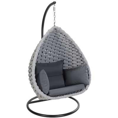 Home Deluxe Hängesessel aus Seilgeflecht Hellgrau CADEIRA - 1-Sitzer Home Deluxe Hängesessel aus Seilgeflecht Hellgrau CADEIRA - 1-Sitzer
