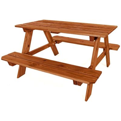 Lemodo Picknicktisch Kinder aus Lärchenholz braun Kindersitzgruppe Outdoor Lemodo Picknicktisch Kinder aus Lärchenholz braun Kindersitzgruppe Outdoor
