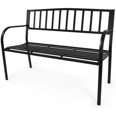 Lemodo Gartenbank Metall Schwarz 2-Sitzer, 128 cm für Garten und Terrasse Lemodo Gartenbank Metall Schwarz 2-Sitzer, 128 cm für Garten und Terrasse