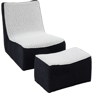 Better Home 2tlg. Tatami-Sessel mit Hocker -Schwarz/Weiß Better Home 2tlg. Tatami-Sessel mit Hocker -Schwarz/Weiß