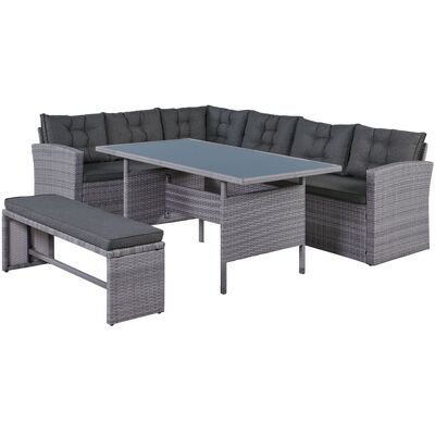 Happy Home 14tlg. Elegantes Ecksofa Set ca. 177 x 235 x 74 cm - Grau Happy Home 14tlg. Elegantes Ecksofa Set ca. 177 x 235 x 74 cm - Grau