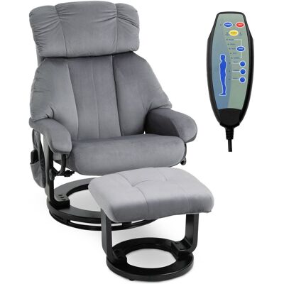 HOMCOM Massagesessel mit Hocker Liegefunktion+Massagefunktion Grau HOMCOM Massagesessel mit Hocker Liegefunktion+Massagefunktion Grau