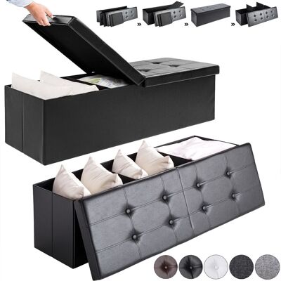 Casaria Sitzbank Sitztruhe Ottomane faltbar 80 x 40 x 40cm schwarz Casaria Sitzbank Sitztruhe Ottomane faltbar 80 x 40 x 40cm schwarz