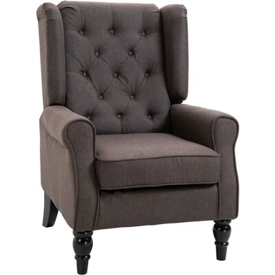 HOMCOM Einzelsessel Relaxsessel Einzelstuhl mit Tufting Holzfüße Polyester Braun 76 x 86 x 108 cm HOMCOM Einzelsessel Relaxsessel Einzelstuhl mit Tufting Holzfüße Polyester Braun 76 x 86 x 108 cm