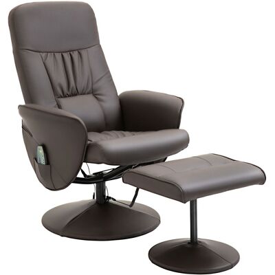 HOMCOM Relaxsessel mit Liegefunktion Massagesessel mit Fußhocker Braun HOMCOM Relaxsessel mit Liegefunktion Massagesessel mit Fußhocker Braun