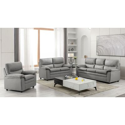 Happy Home 3tlg. Sofa-Set mit hoher Rückenlehne, ca. 202 x 82 x 92 cm - Grau Happy Home 3tlg. Sofa-Set mit hoher Rückenlehne, ca. 202 x 82 x 92 cm - Grau