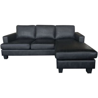 Happy Home Ecksofa in Vintage Optik schwarz Happy Home Ecksofa in Vintage Optik schwarz