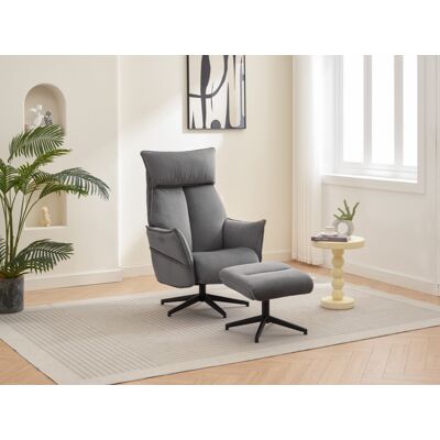 Happy Home gepolsteter Relaxsessel mit Hocker - dunkelgrau Happy Home gepolsteter Relaxsessel mit Hocker - dunkelgrau