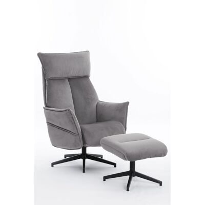 Happy Home gepolsteter Relaxsessel mit Hocker - grau Happy Home gepolsteter Relaxsessel mit Hocker - grau