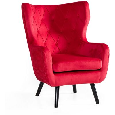 Happy Home XXL Sessel Ohrensessel mit Samtbezug, ca. 100 cm x 85 cm x 75 cm - Rot Happy Home XXL Sessel Ohrensessel mit Samtbezug, ca. 100 cm x 85 cm x 75 cm - Rot