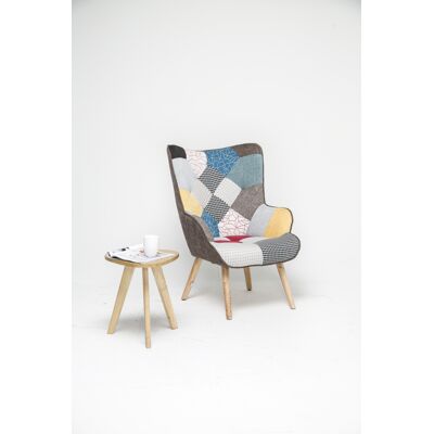 Better Home Skandinavischer Relaxsessel Stoffbezug Patchwork - ca. 68 x 76 x 98 cm - Mehrfarbig Better Home Skandinavischer Relaxsessel Stoffbezug Patchwork - ca. 68 x 76 x 98 cm - Mehrfarbig