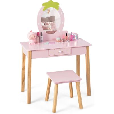 COSTWAY 2-in-1-Kinder-Schminktischset COSTWAY 2-in-1-Kinder-Schminktischset