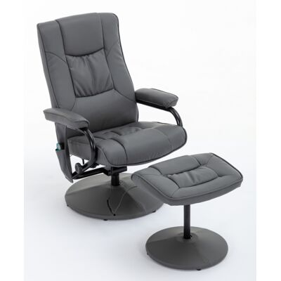 Happy Home Massagesessel Relaxsessel mit Heizfunktion & Fußhocker - Grau Happy Home Massagesessel Relaxsessel mit Heizfunktion & Fußhocker - Grau