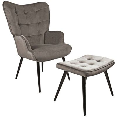HC Home & Living Hochlehnsessel Ella mit Hocker, braun HC Home & Living Hochlehnsessel Ella mit Hocker, braun