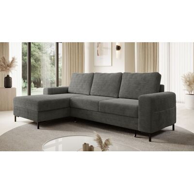 Möbel Punkt Ecksofa SAIGON Cord Anthrazit Grau mit Bettfunktion & Bettkasten Ottomane links Möbel Punkt Ecksofa SAIGON Cord Anthrazit Grau mit Bettfunktion & Bettkasten Ottomane links