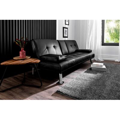 Better Home Schlafsofa mit Bettfunktion & zusammenklappbaren Getränkehalter, ca. 167 x 81 x 72 cm - Schwarz Better Home Schlafsofa mit Bettfunktion & zusammenklappbaren Getränkehalter, ca. 167 x 81 x 72 cm - Schwarz