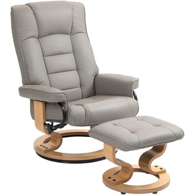 HOMCOM Relaxsessel mit Hocker Drehbar Fernsehsessel mit Liegefunktion Kunstleder HOMCOM Relaxsessel mit Hocker Drehbar Fernsehsessel mit Liegefunktion Kunstleder