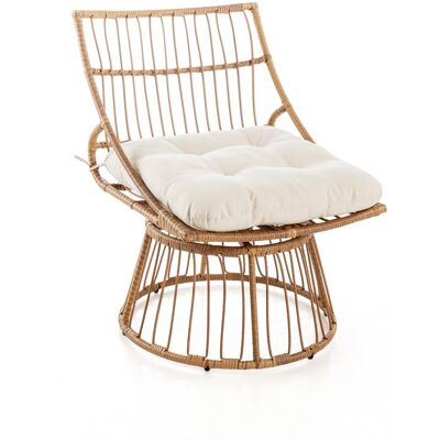 Prestige Home Living Indoor Garten-Sessel mit Polsterkissen aus Rattan, ca. 87 x 70 x 46/87 cm - Braun Prestige Home Living Indoor Garten-Sessel mit Polsterkissen aus Rattan, ca. 87 x 70 x 46/87 cm - Braun