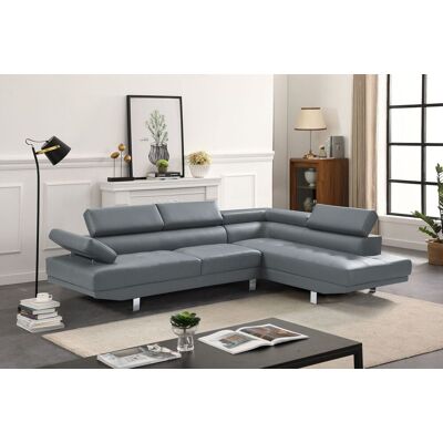 Happy Home Ecksofa mit verstellbaren Kopf- und Arm-Funktionen - Grau Happy Home Ecksofa mit verstellbaren Kopf- und Arm-Funktionen - Grau