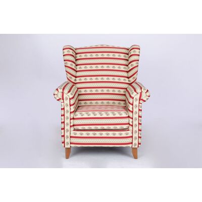 Better Home Polstersessel Loretta, ca. 86 x 81 x 105 cm – Rot gestreift & Blumenmuster Better Home Polstersessel Loretta, ca. 86 x 81 x 105 cm – Rot gestreift & Blumenmuster