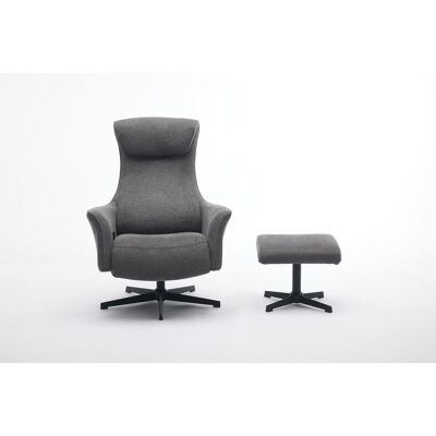 Happy Home Drehsessel mit Hocker, ca. 76 x 88 x 106,5 cm - Dunkelgrau Happy Home Drehsessel mit Hocker, ca. 76 x 88 x 106,5 cm - Dunkelgrau
