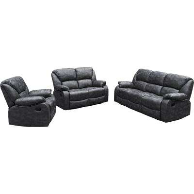 Happy Home 3tlg. Sofa-Set - Grau Happy Home 3tlg. Sofa-Set - Grau