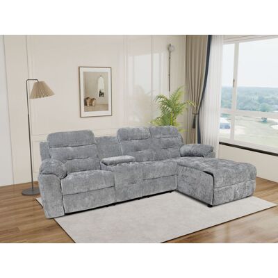 Happy Home Relax-Ecksofa mit Multifunktionstisch, ca. 255 x 157 x 101 cm - Grau Happy Home Relax-Ecksofa mit Multifunktionstisch, ca. 255 x 157 x 101 cm - Grau