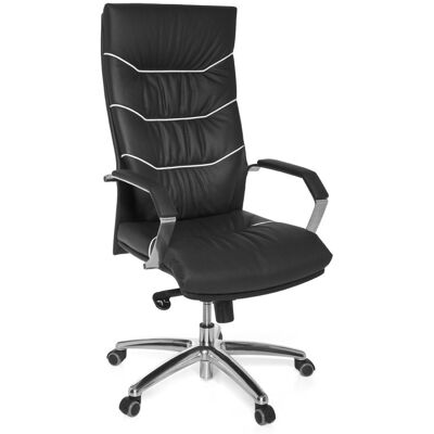 Amstyle Bürostuhl Echt-Leder schwarz - Verstellbarer Chefsessel Amstyle Bürostuhl Echt-Leder schwarz - Verstellbarer Chefsessel