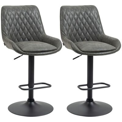 HOMCOM 2er-Set Barhocker Barstuhl höhenverstellbar Tresenstuhl mit Fußstütze HOMCOM 2er-Set Barhocker Barstuhl höhenverstellbar Tresenstuhl mit Fußstütze