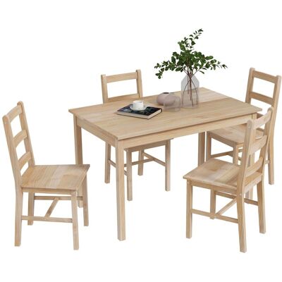 HOMCOM 5-tlg. Essgruppe, Esstisch mit 4 Stühlen, platzsparend Esszimmergruppe HOMCOM 5-tlg. Essgruppe, Esstisch mit 4 Stühlen, platzsparend Esszimmergruppe