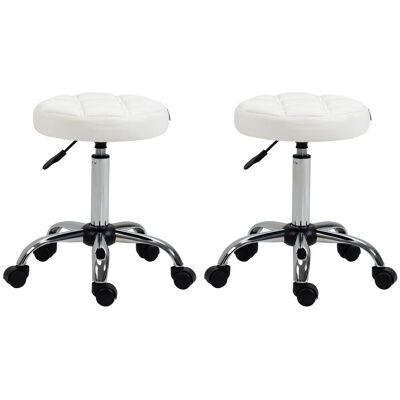 HOMCOM Rollhocker Höhenverstellbarer Arbeitshocker Drehbar Salon Hocker für Büro HOMCOM Rollhocker Höhenverstellbarer Arbeitshocker Drehbar Salon Hocker für Büro