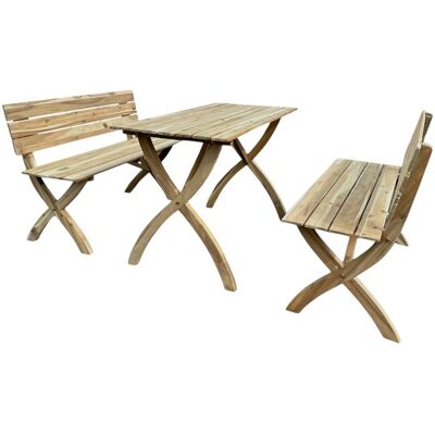 Hardin 1fachgut Gartensitzgruppe aus Holz mit Tisch und 2 Bänken - Naturbelassen Hardin 1fachgut Gartensitzgruppe aus Holz mit Tisch und 2 Bänken - Naturbelassen