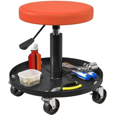 HOMCOM Werkstatthocker mit Rollen Ablagefläche höhenverstellbar Rollhocker HOMCOM Werkstatthocker mit Rollen Ablagefläche höhenverstellbar Rollhocker