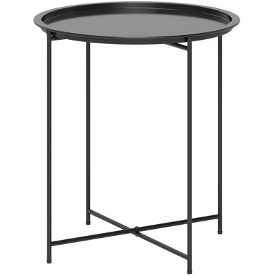 Outsunny Beistelltisch klappbar Gartentisch Ø46 x 50 cm Rund Balkontisch Schwarz Outsunny Beistelltisch klappbar Gartentisch Ø46 x 50 cm Rund Balkontisch Schwarz