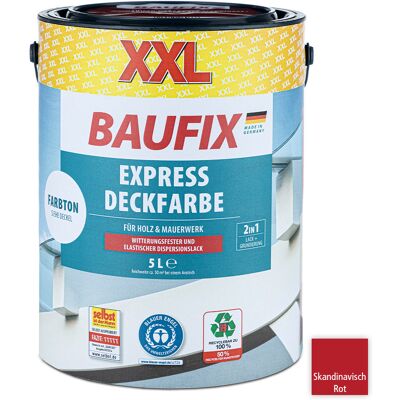 Baufix XXL-Express-Deckfarbe 5 Liter - Skandinavisch Rot Baufix XXL-Express-Deckfarbe 5 Liter - Skandinavisch Rot
