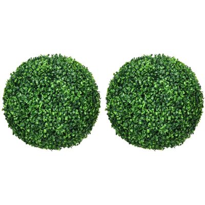 HOMCOM Buchsbaumkugel 2er Set, Künstliche Pflanzen, Zimmerpflanze mit UV-Schutz HOMCOM Buchsbaumkugel 2er Set, Künstliche Pflanzen, Zimmerpflanze mit UV-Schutz