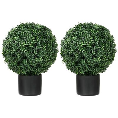 HOMCOM Künstliche Pflanzen 2er-Set UV-beständige Kunstpflanze im Blumentopf Grün HOMCOM Künstliche Pflanzen 2er-Set UV-beständige Kunstpflanze im Blumentopf Grün