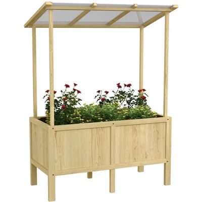 Outsunny Hochbeet aus Holz Frühbeet mit Deckel Pflanzkasten mit Vliesstoff Natur Outsunny Hochbeet aus Holz Frühbeet mit Deckel Pflanzkasten mit Vliesstoff Natur