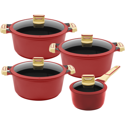 KING 8tlg. Kochtopfset GOURMET ROT KING 8tlg. Kochtopfset GOURMET ROT