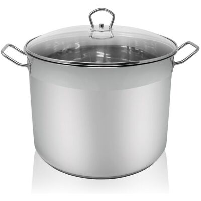 Karl Krüger Edelstahl Maxi-Topf mit Glasdeckel, 20 Liter Karl Krüger Edelstahl Maxi-Topf mit Glasdeckel, 20 Liter