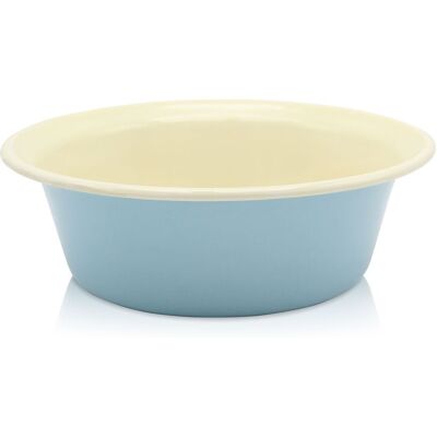 KRÜGER - Karl Schüssel - Pastell-Blau-Creme - 28cm - Emaille-Schale KRÜGER - Karl Schüssel - Pastell-Blau-Creme - 28cm - Emaille-Schale