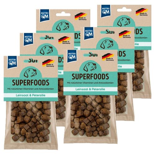 PetCom NutriQM Superfoods Leinsaat & Petersilie, 150 gr. – 6er Set