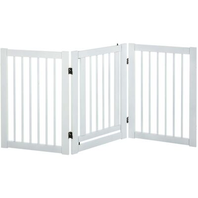 PawHut Absperrgitter für Hunde Schutzgitter Hundegitter Türschutzgitter Weiß 155 x 1,5 x 76 cm PawHut Absperrgitter für Hunde Schutzgitter Hundegitter Türschutzgitter Weiß 155 x 1,5 x 76 cm