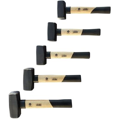 Vago-Tools 5 tlg Set Fäustelhammer 800/1000/1250/1500/2000 g Hammer Fäustel Vago-Tools 5 tlg Set Fäustelhammer 800/1000/1250/1500/2000 g Hammer Fäustel