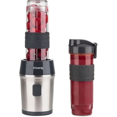 H.Koenig Mini Smoothie Maker 570mL SMOO9 Silber/Schwarz H.Koenig Mini Smoothie Maker 570mL SMOO9 Silber/Schwarz
