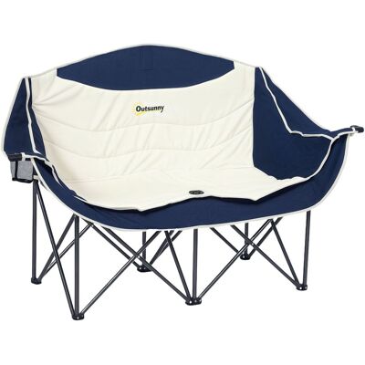 Outsunny Faltstuhl faltbar 2 Sitzer Campingstuhl mit Getränkehalter Tragetasche Outdoor Outsunny Faltstuhl faltbar 2 Sitzer Campingstuhl mit Getränkehalter Tragetasche Outdoor