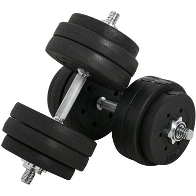 HOMCOM Kurzhantel Set 30KG Hantelset mit Hantelscheiben für Zuhause Schwarz Krafttraining HOMCOM Kurzhantel Set 30KG Hantelset mit Hantelscheiben für Zuhause Schwarz Krafttraining